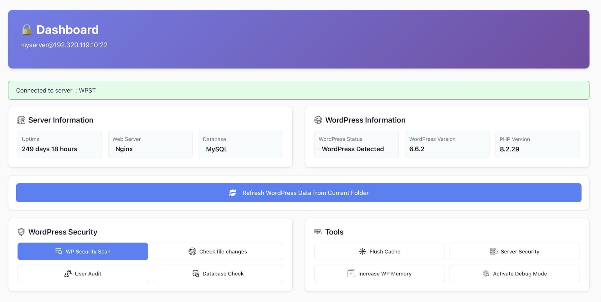 SSH APP - WordPress Management Suite