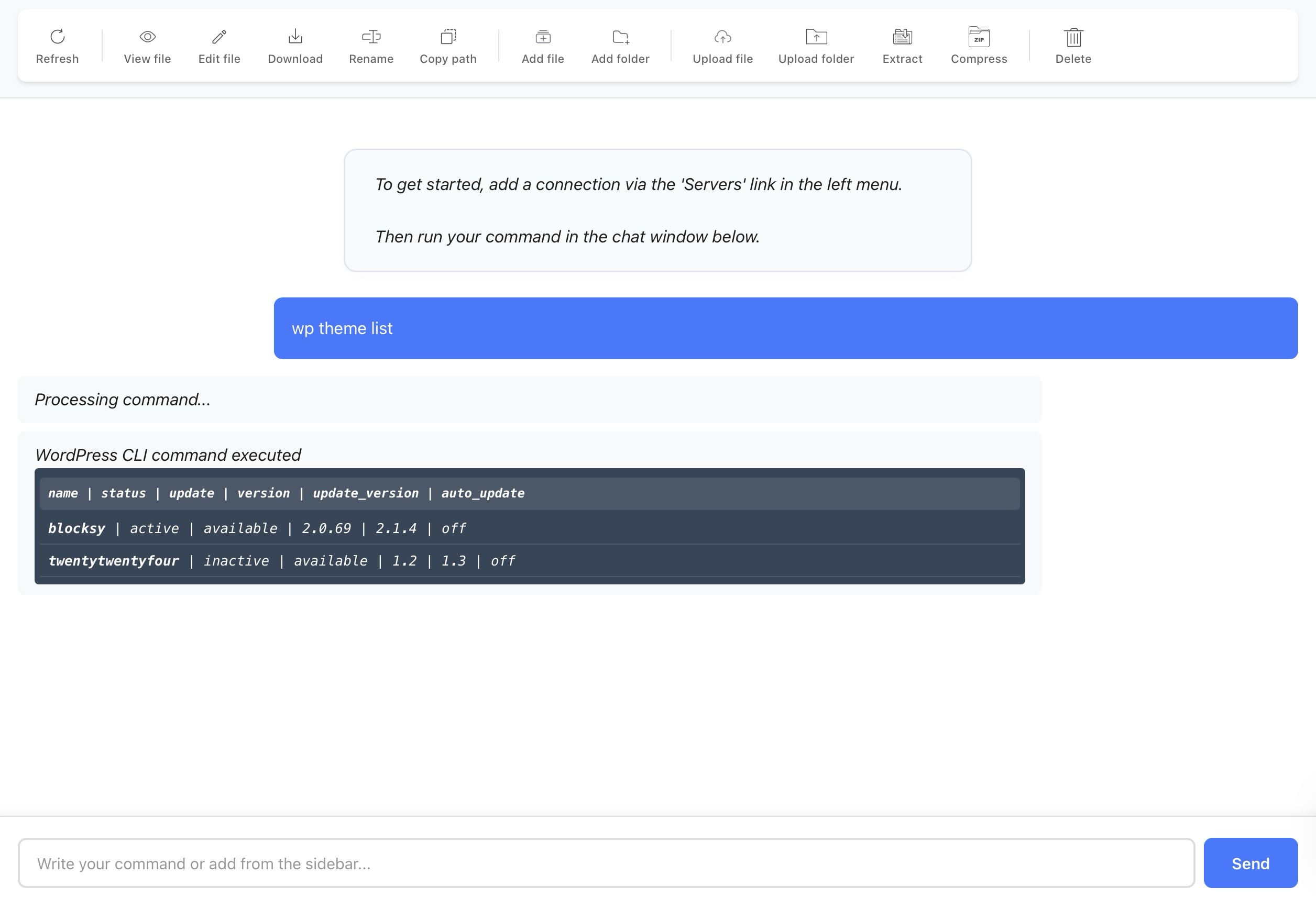 ssh assistant cli commands