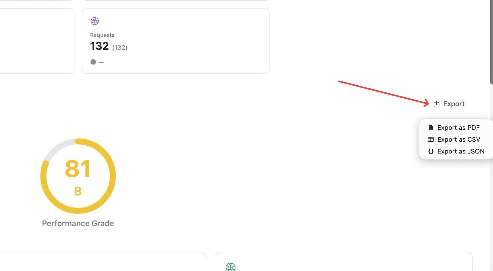 Site Load Tester app - Export options