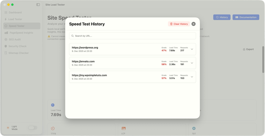 Website Load Tester App for Mac