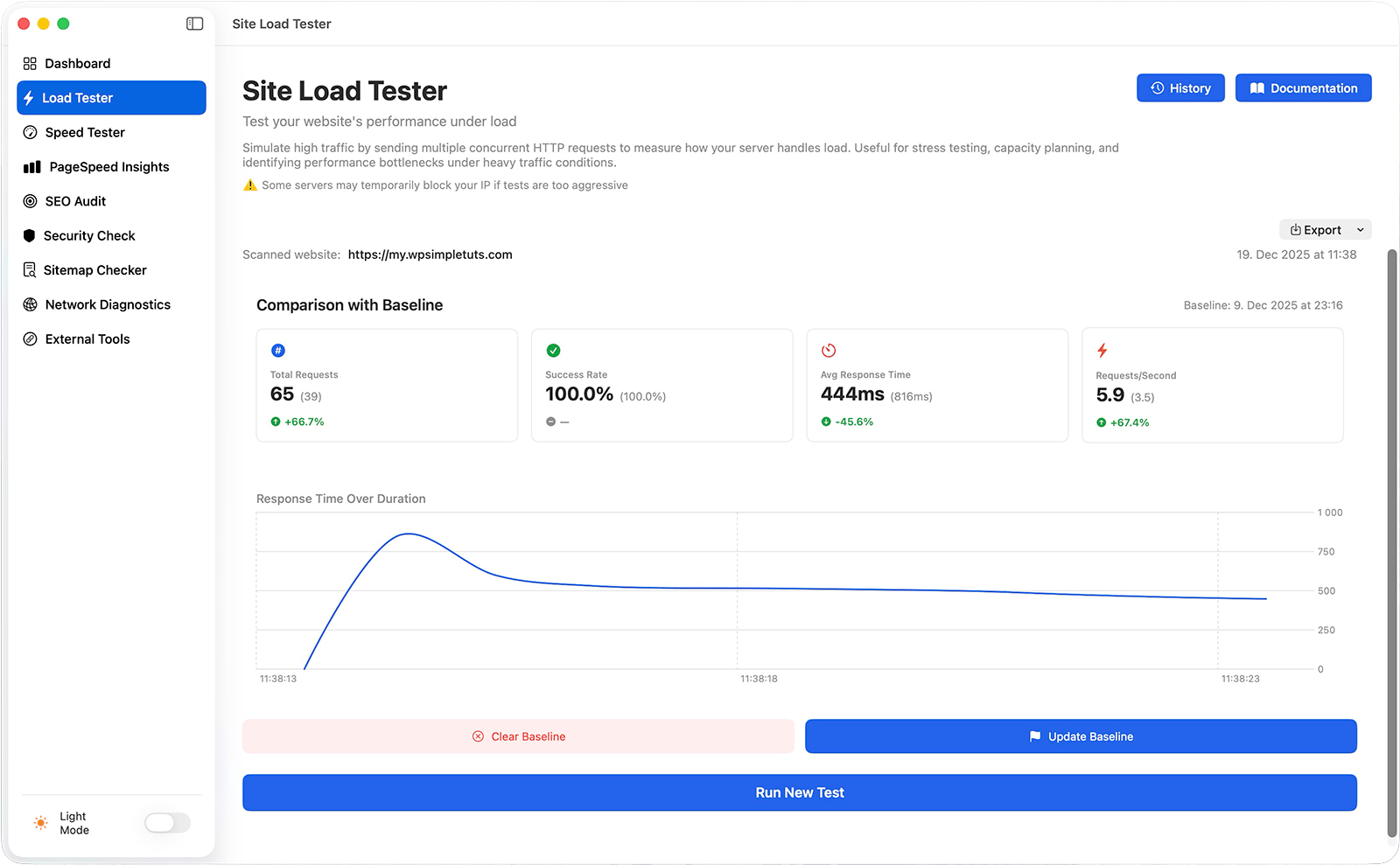 Website Load Tester App for Mac