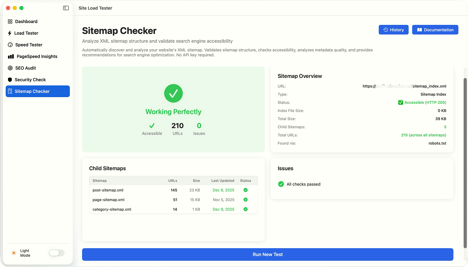 Website Sitemap Checker app for Mac
