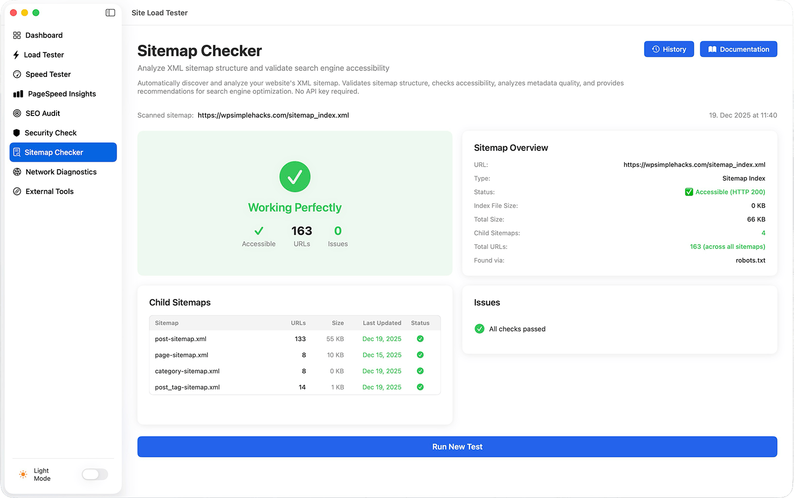 Website Sitemap Checker app for Mac