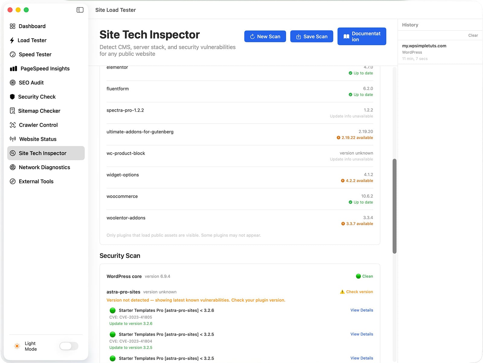Website Tech Inspector Tool